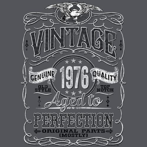 Vintage 1976 Aged to Perfection 49th Birthday T-Shirt for Men - Funny 49 Year Old Gift Idea - Perfect for 1976 Birth Year Celebrations & Milestone Parties