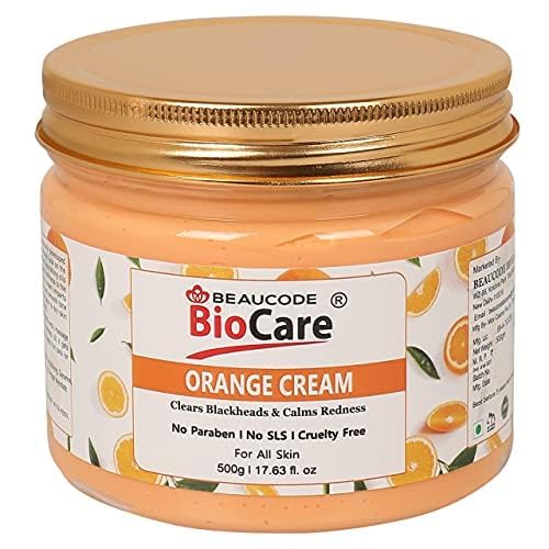 Beaucode BioCare Orange Face Cream 500Gm - Natural & Cruelty-Free Moisturizer for All Skin Types (Men & Women) | Paraben-Free, SLS-Free, Sulfate-Free | Hydrating & Brightening for Daily Skincare Routine