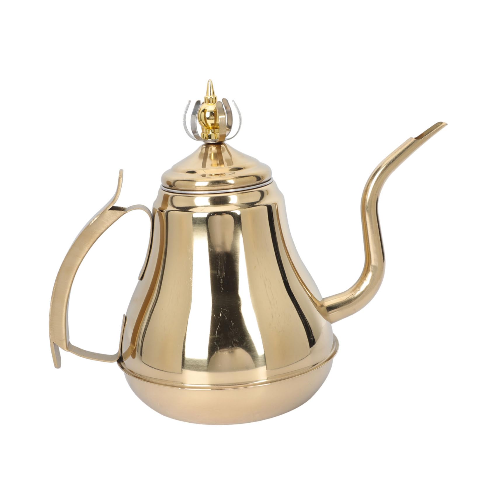 Premium Stainless Steel Gooseneck Kettle with Lid & Metal Filter - 1.2L Thickened Tea & Coffee Brewing Kettle for Gas Stove, Pour Over Coffee, Tea Infusion & Hot Water Heating - Perfect for Home Baristas & Tea Enthusiasts