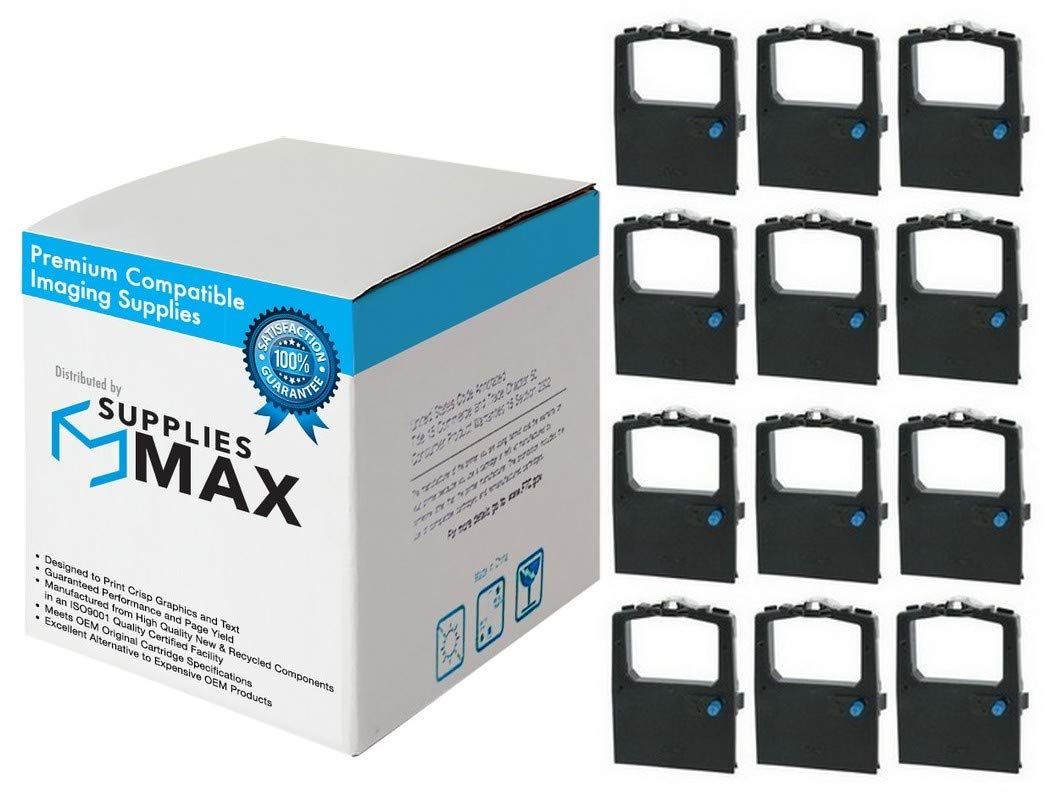 Okidata MICROLINE 180/182/192/195/320/321/390/3320/3390 Series Compatible Black Printer Ribbons (12-Pack) - High-Quality Replacement for Dot Matrix Printers - Perfect for Office, Warehouse, and Receipt Printing