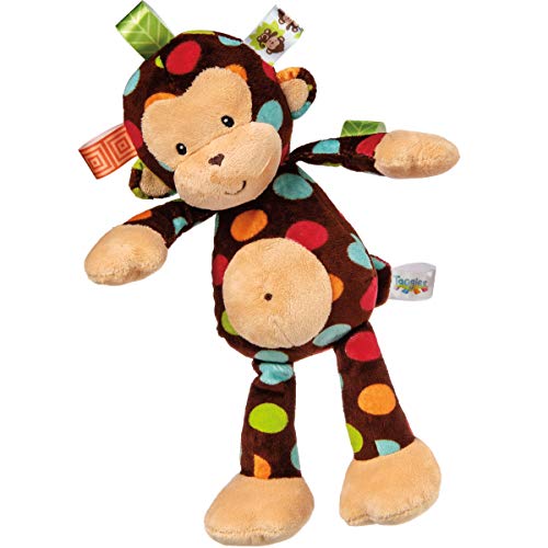Taggies Dazzle Dots Plush Monkey - Soft Sensory Baby Toy for Cuddling, Teething & Developmental Play | Perfect for Nursery, Travel & Toddler Comfort