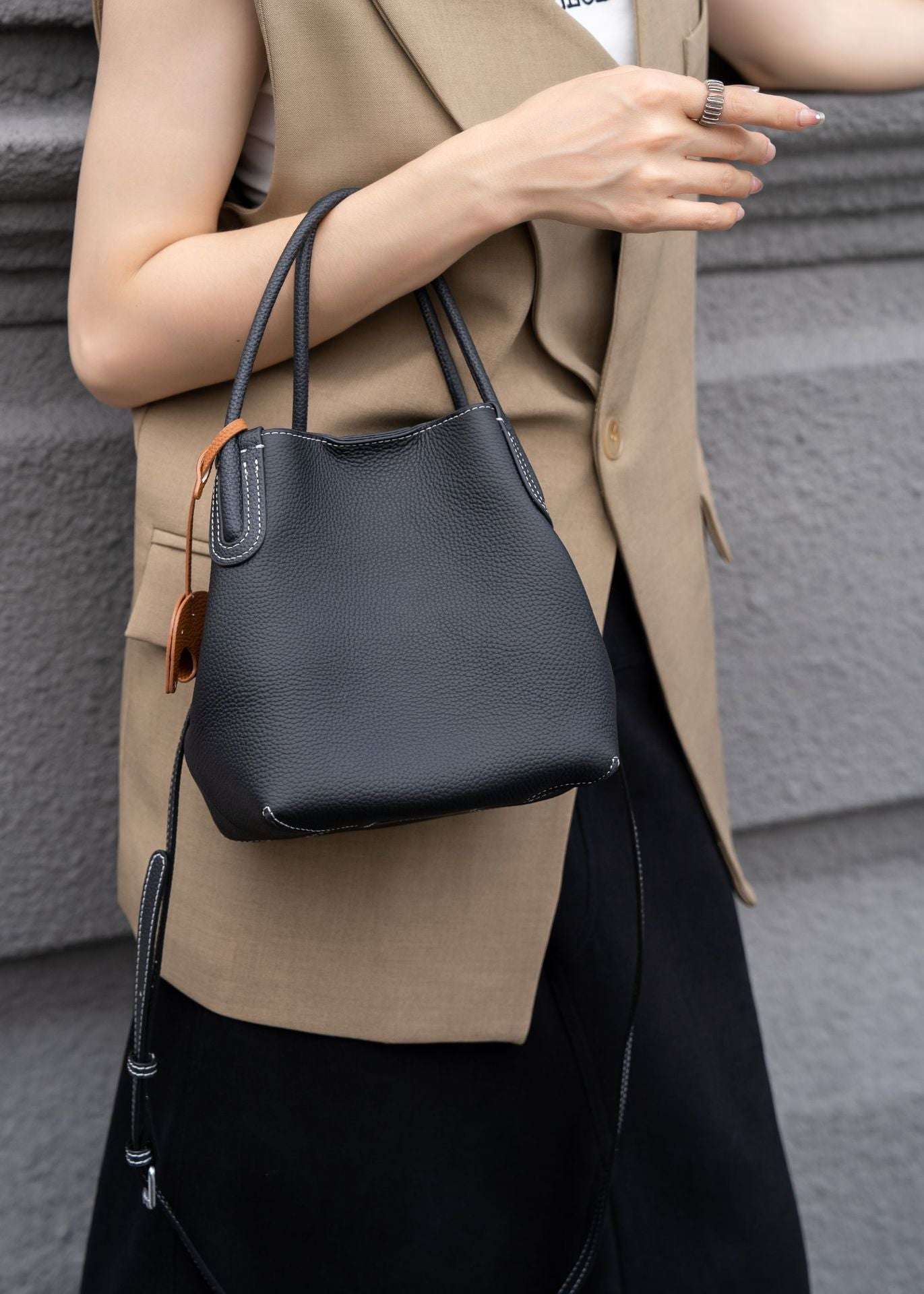 Mini Leather Bucket Bag for Women - Stylish Crossbody Purse with Adjustable Strap - Perfect for Travel, Shopping & Everyday Use
