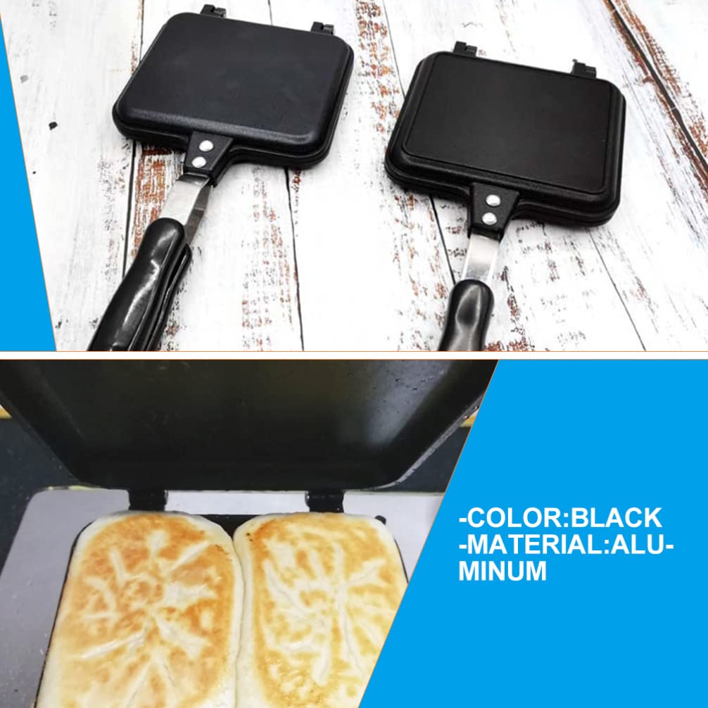 **Non-Stick Sandwich Skillet & Waffle Maker – Double-Sided Aluminum Cookware for Breakfast, Steak & Panini – Perfect for Home, Camping & Quick Meals**