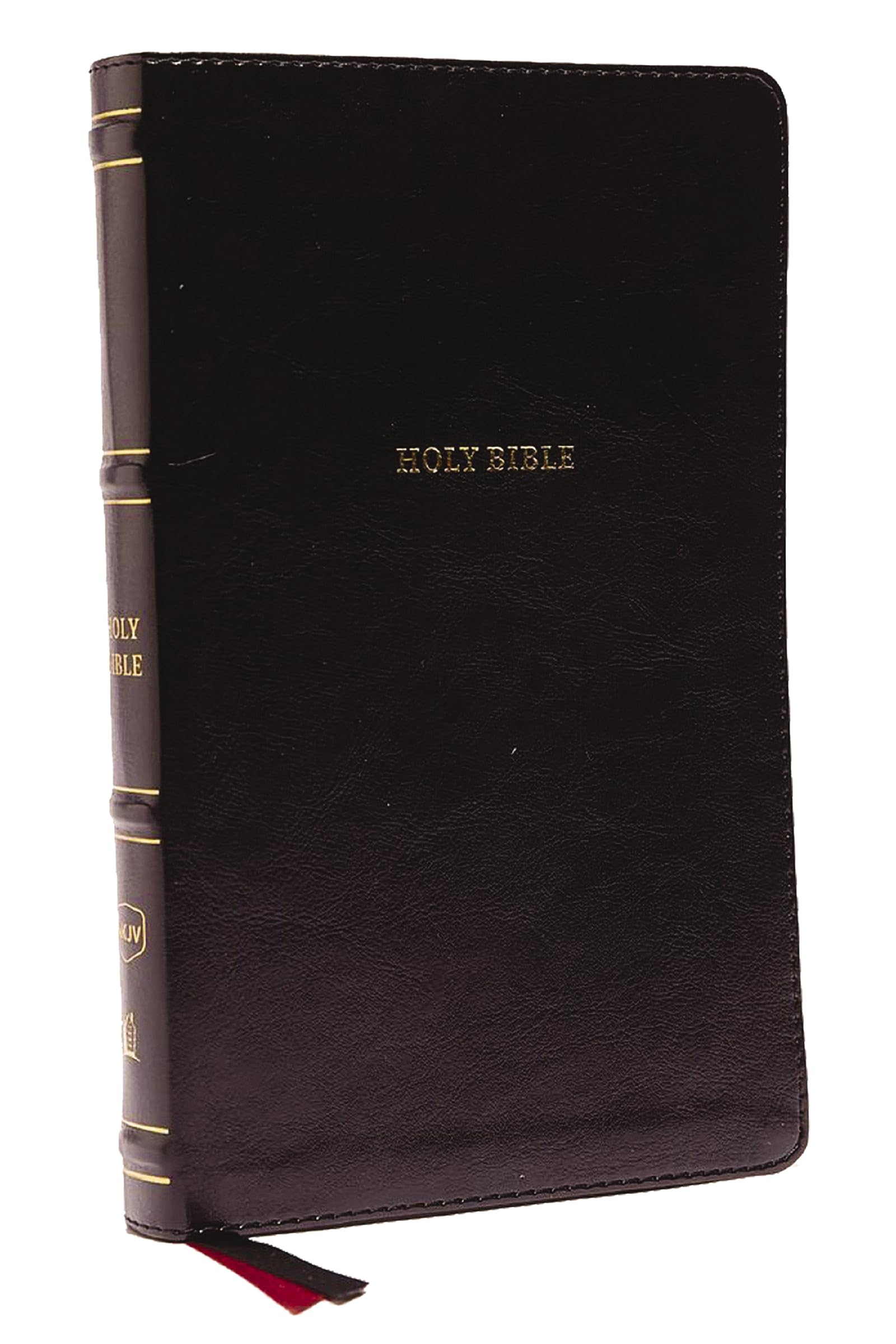 NKJV Thinline Bible - Leathersoft Black Cover with Thumb Index & Red Letter Comfort Print | Holy Bible New King James Version | Perfect for Daily Devotion, Church Services & Bible Study