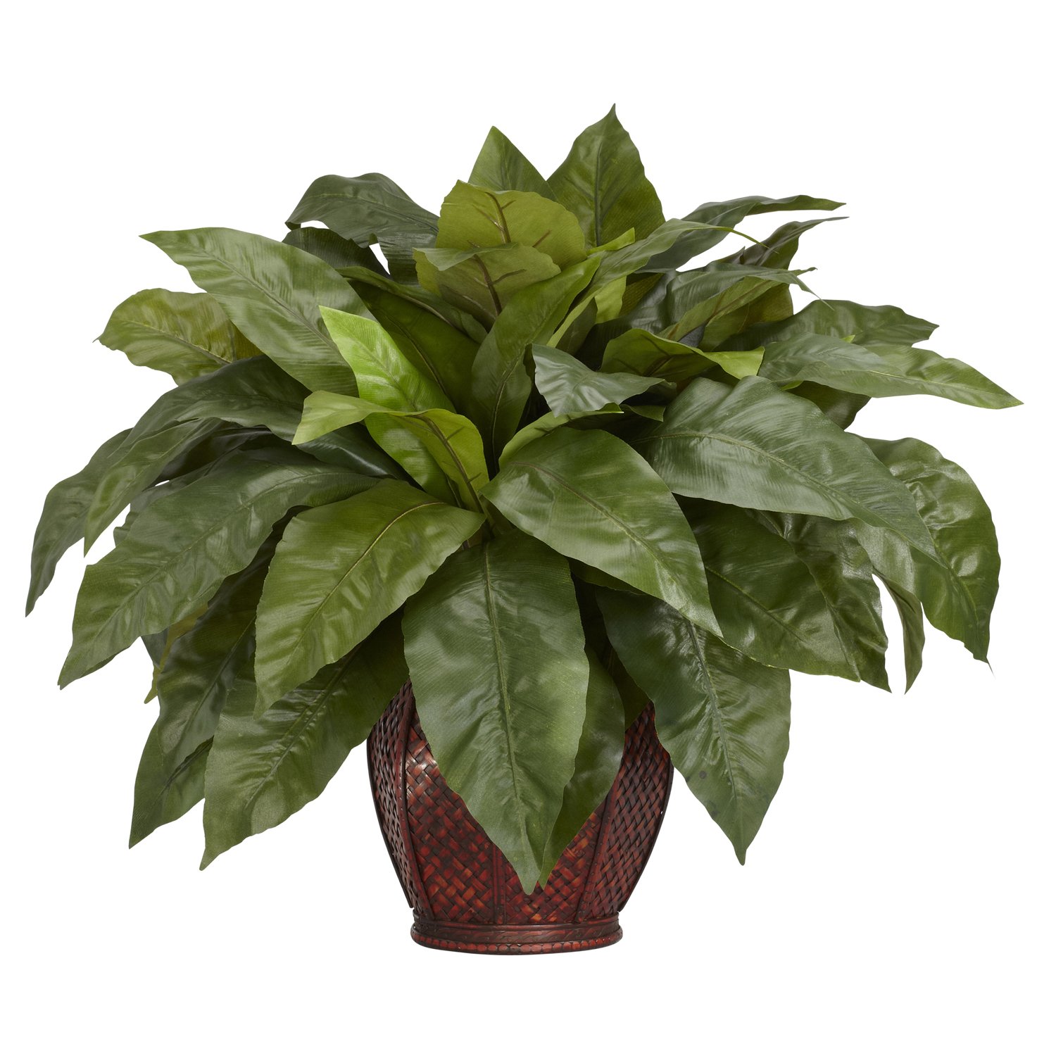 Nearly Natural Birds Nest Fern Silk Plant in Decorative Vase - Perfect for Home Office Decor, Living Room Centerpiece & Housewarming Gift