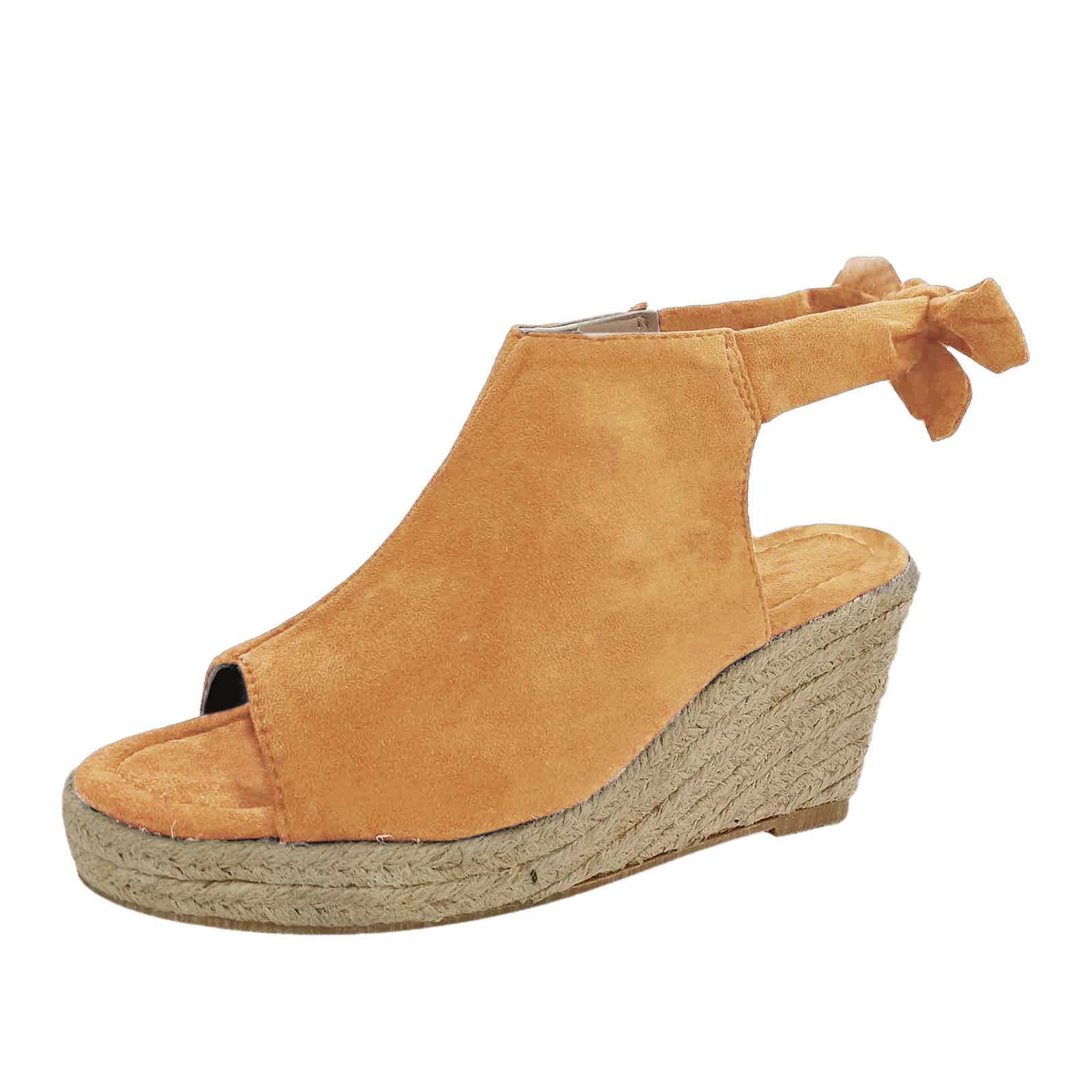 Bohemian Women's Roman Lace-Up Wedge Sandals - Casual Fashion Shoes for Summer, Beach & Outdoor (Khaki, Size 9) | Perfect for Vacations, Date Nights & Boho Style Outfits