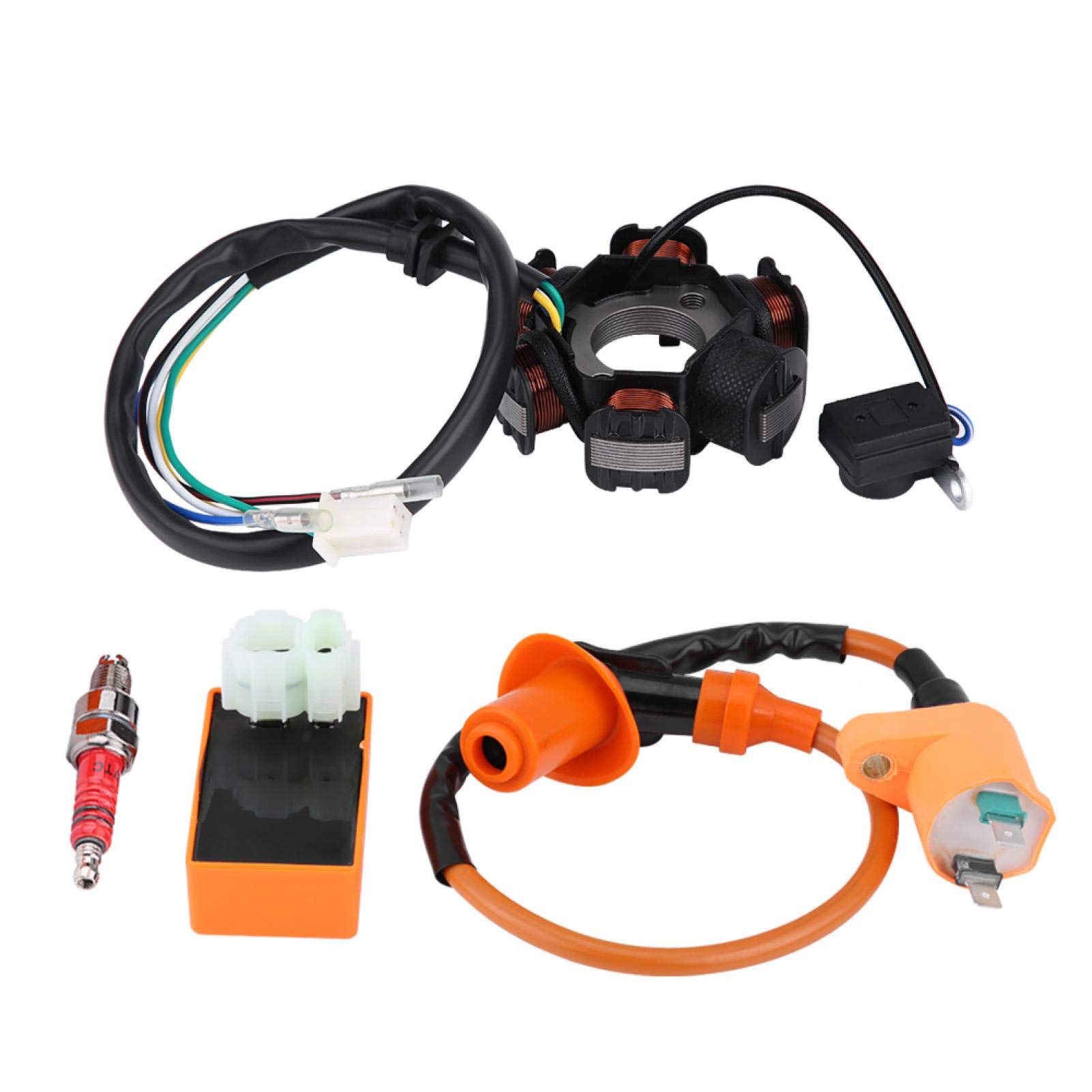 High Performance Racing Ignition Coil CDI Spark Plug Magneto Stator Kit for GY6 125cc 150cc Moped Scooter Motorcycle - Compatible with Honda, Yamaha, Suzuki - Perfect for Racing, Off-Road & Street Performance Upgrades