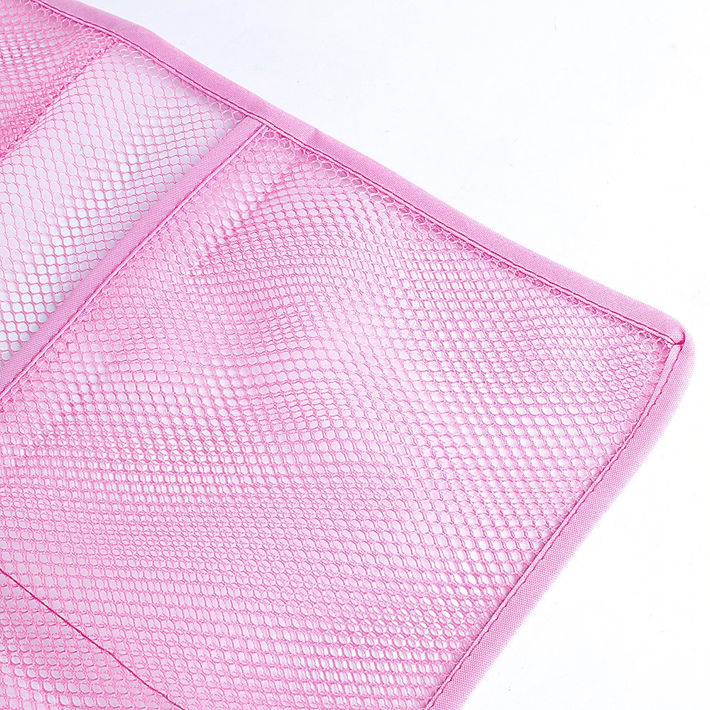 ALYER 6-Pocket Hanging Mesh Shower Caddy | Space-Saving Bathroom Organizer with Quick-Dry Design | Perfect for Shower Essentials, Toiletries & Bath Accessories (Pink)