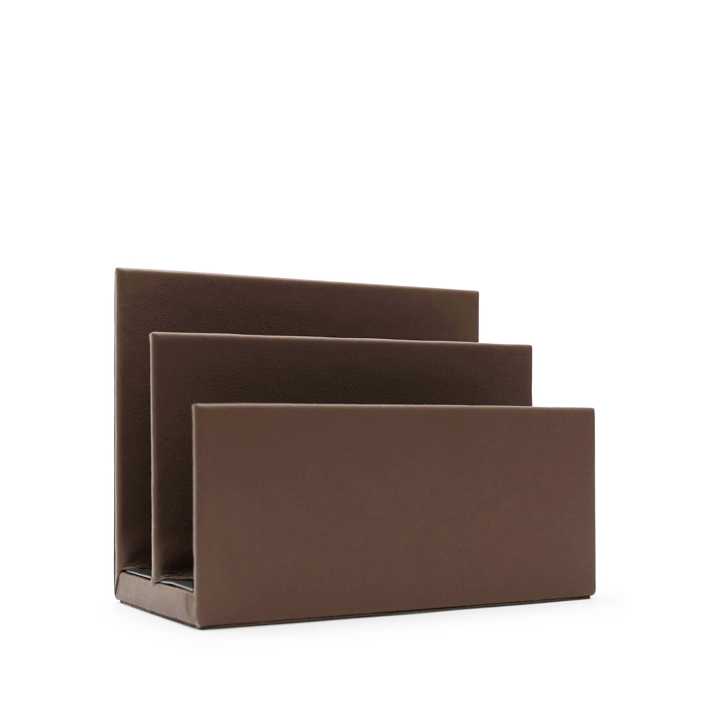 Vintage Wooden Letter Holder - Cocoa Brown Desk Organizer for Mail, Bills & Documents | Home & Office Decor