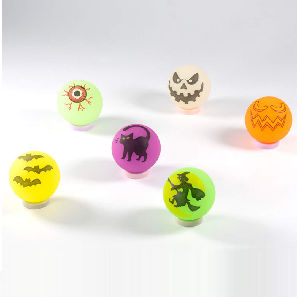 **72-Piece Glow in The Dark Halloween Bouncing Balls - 6 Fun Themed Designs for Trick or Treat, Party Favors, Classroom Rewards & Game Prizes - Perfect for Halloween Parties, School Events & Trick or Treat Bags**