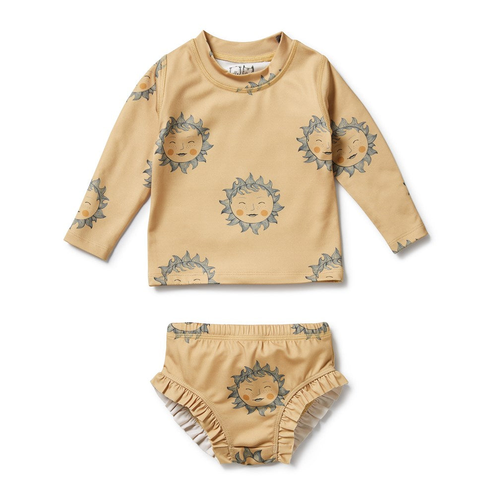 Shine On Me Rash Guard Swim Set for Kids - UV Protection Sun Shirt & Swimwear for Beach, Pool & Outdoor Water Activities