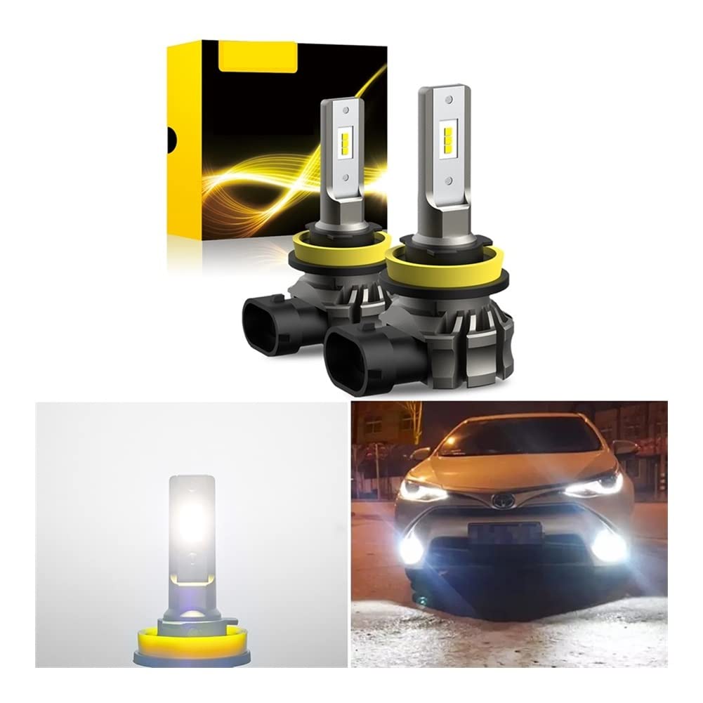 2Pcs 2000LM H11 LED Bulbs - Super Bright 6500K White H8 H10 9145 H16 5202 880 Fog Lights & DRL - Compatible with BMW, Toyota, Skoda, Ford, Lada - Perfect for Night Driving & Off-Road Adventures