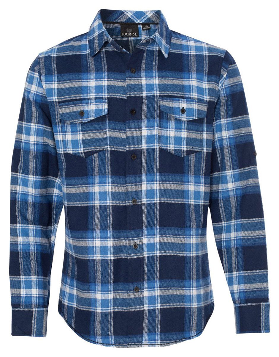Burnside Men's Yarn-Dyed Long Sleeve Flannel Shirt - Soft Plaid Button Down for Casual Wear & Outdoor Activities