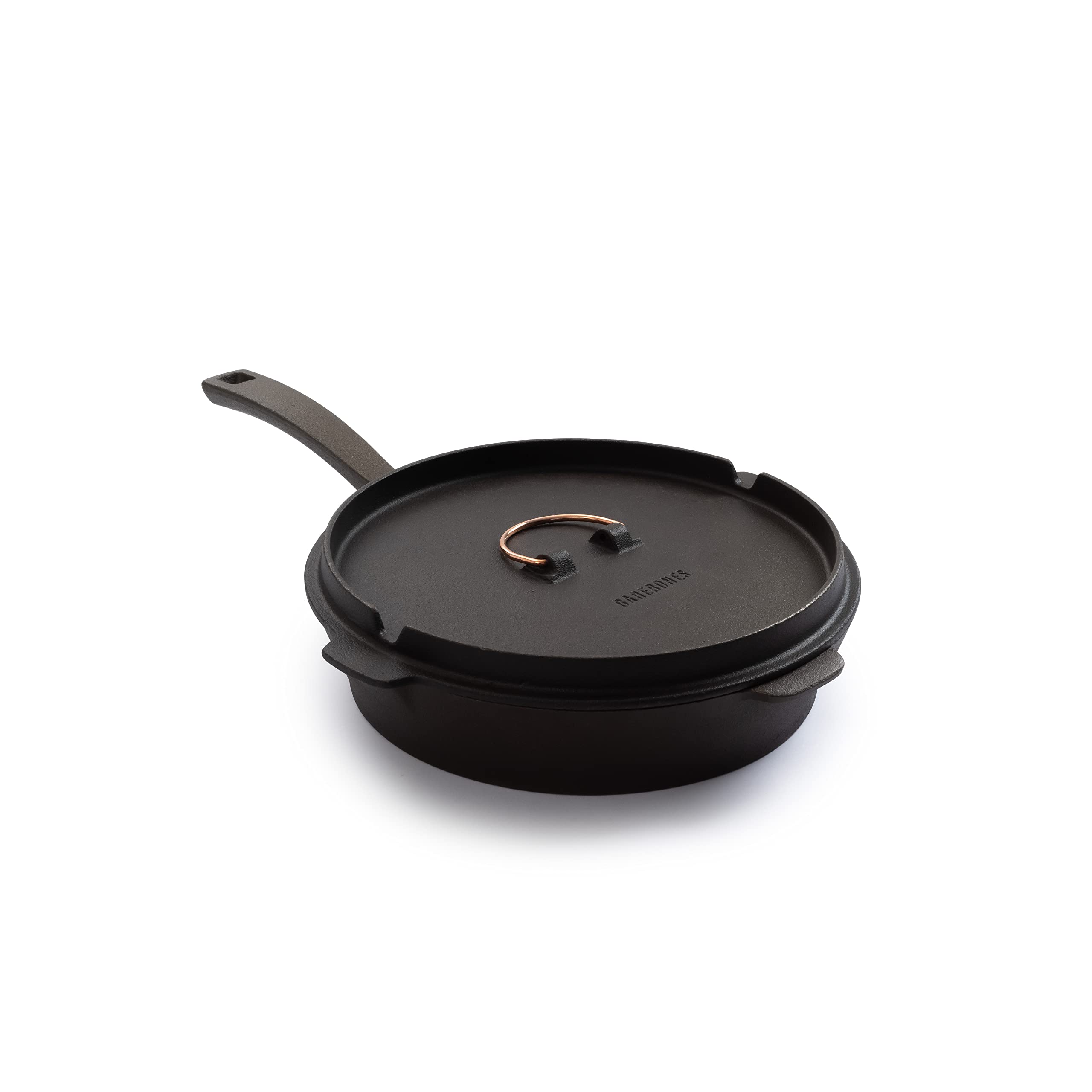 Barebones 10-Inch Cast Iron Skillet Set with Dutch Oven Lid - Pre-Seasoned Camping Cookware for Outdoor Cooking, Backpacking & Dutch Oven Baking - Perfect for Campfires, RV Trips & Home Kitchen Use