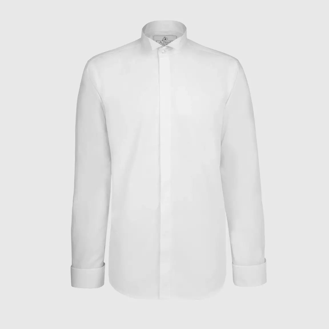LA Smith White Modern Fit Wing Collar Dress Shirt for Men - Premium Formal Wear for Weddings, Business & Special Occasions