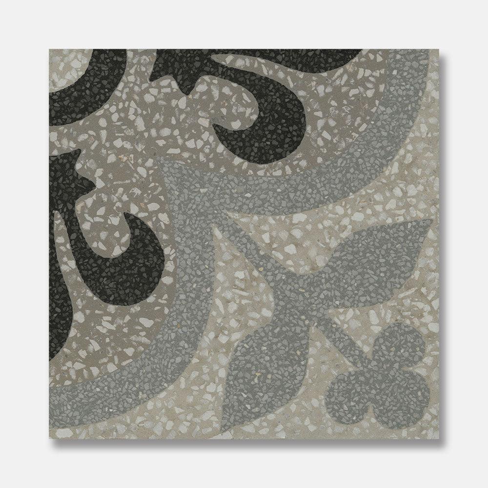Heritage Tulip Encaustic Look 200x200 Matt Tile - Vintage Style Ceramic Floor and Wall Tiles for Bathroom, Kitchen & Backsplash Decoration
