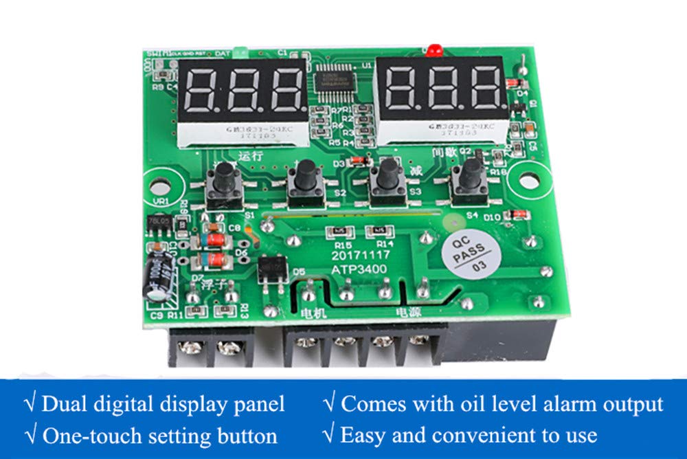MXBAOHENG Automatic Lubricating Oil Pump - 220V Electromagnetic Lubrication System with Digital Display & Pressure Gauge (1L Capacity) - Perfect for CNC Machine Tools, Industrial Equipment & Automotive Maintenance