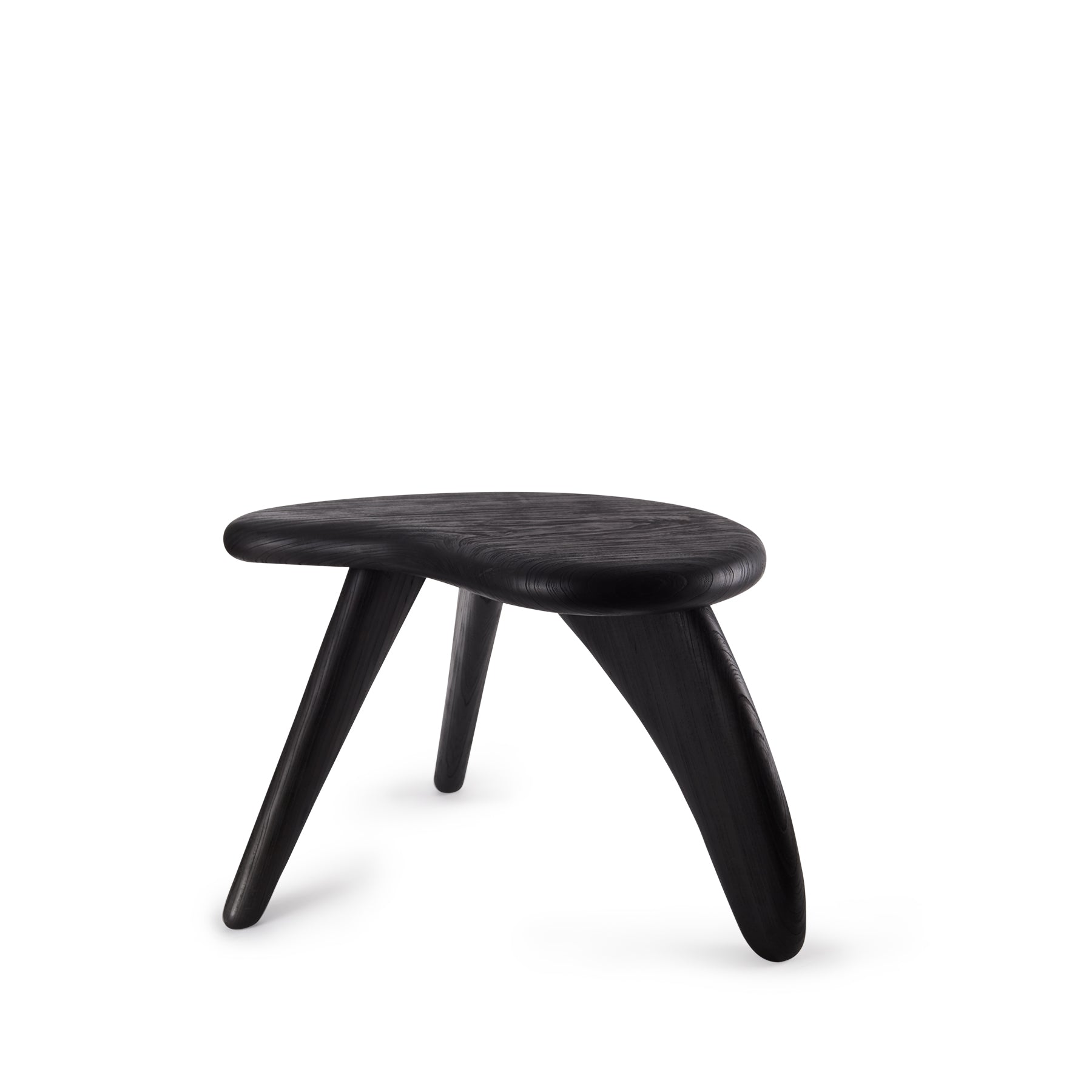 Premium Black Japanese Zelkova Wood Stool - Handcrafted Modern Bar Stool for Kitchen, Dining Room & Outdoor Patio