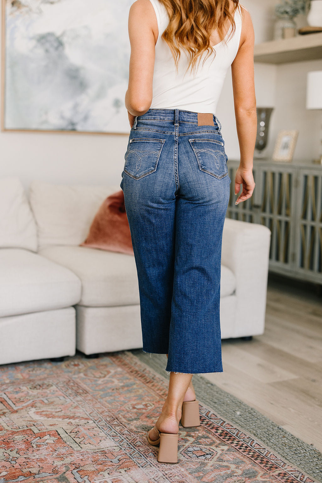 Hayes High Rise Wide Leg Crop Jeans for Women - Comfortable Stretch Denim Pants for Casual Outfits, Workwear & Street Style Fashion