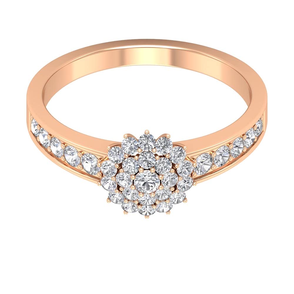 1 CT Diamond Engagement Ring for Women - 14K Solid Gold Floral Cluster Wedding Band, Perfect for Proposals, Anniversaries & Special Occasions