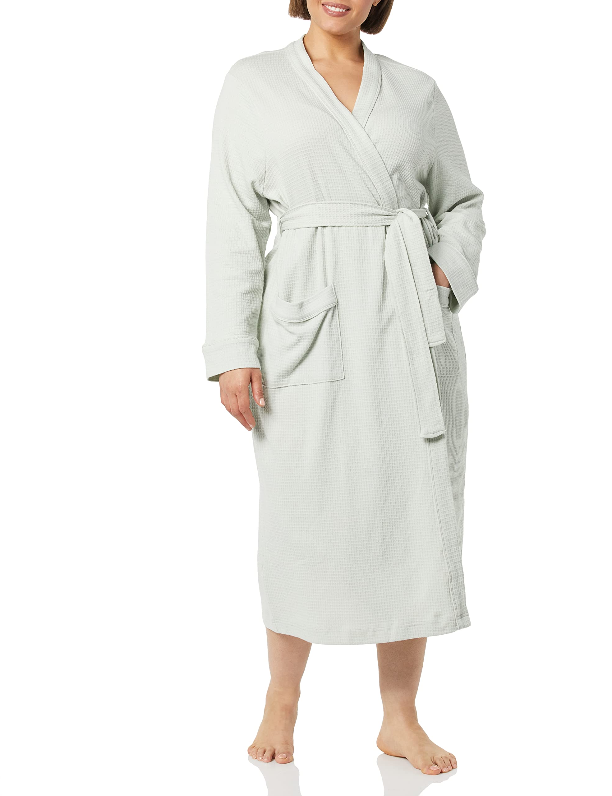 Amazon Essentials Women's Lightweight Waffle Full-Length Robe - Plus Size Options | Soft & Comfortable Bathrobe for Spa, Lounge & Relaxation at Home