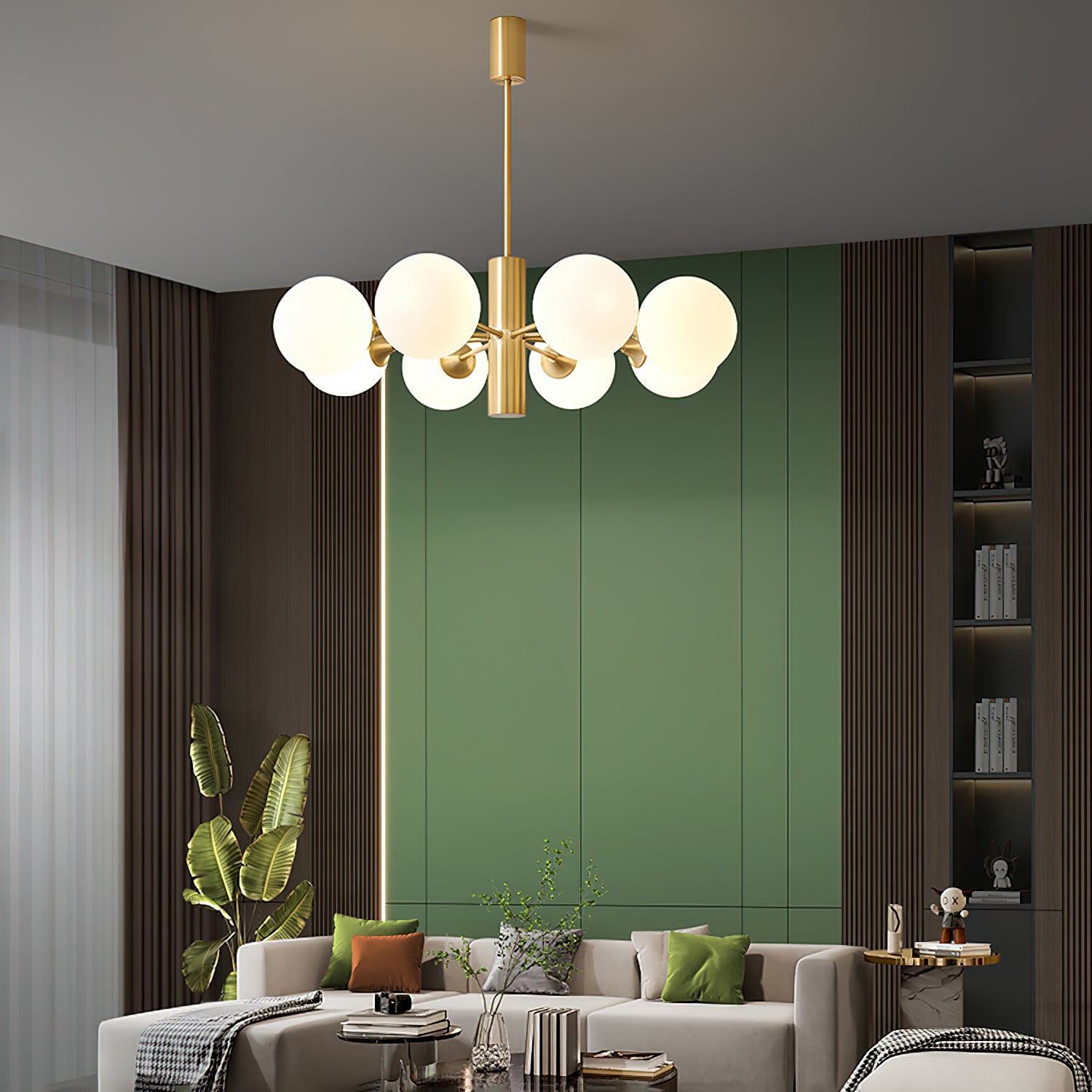 Stylish Bean Ball Chandelier - Modern Pendant Lighting Fixture for Dining Room, Bedroom & Living Room Decor