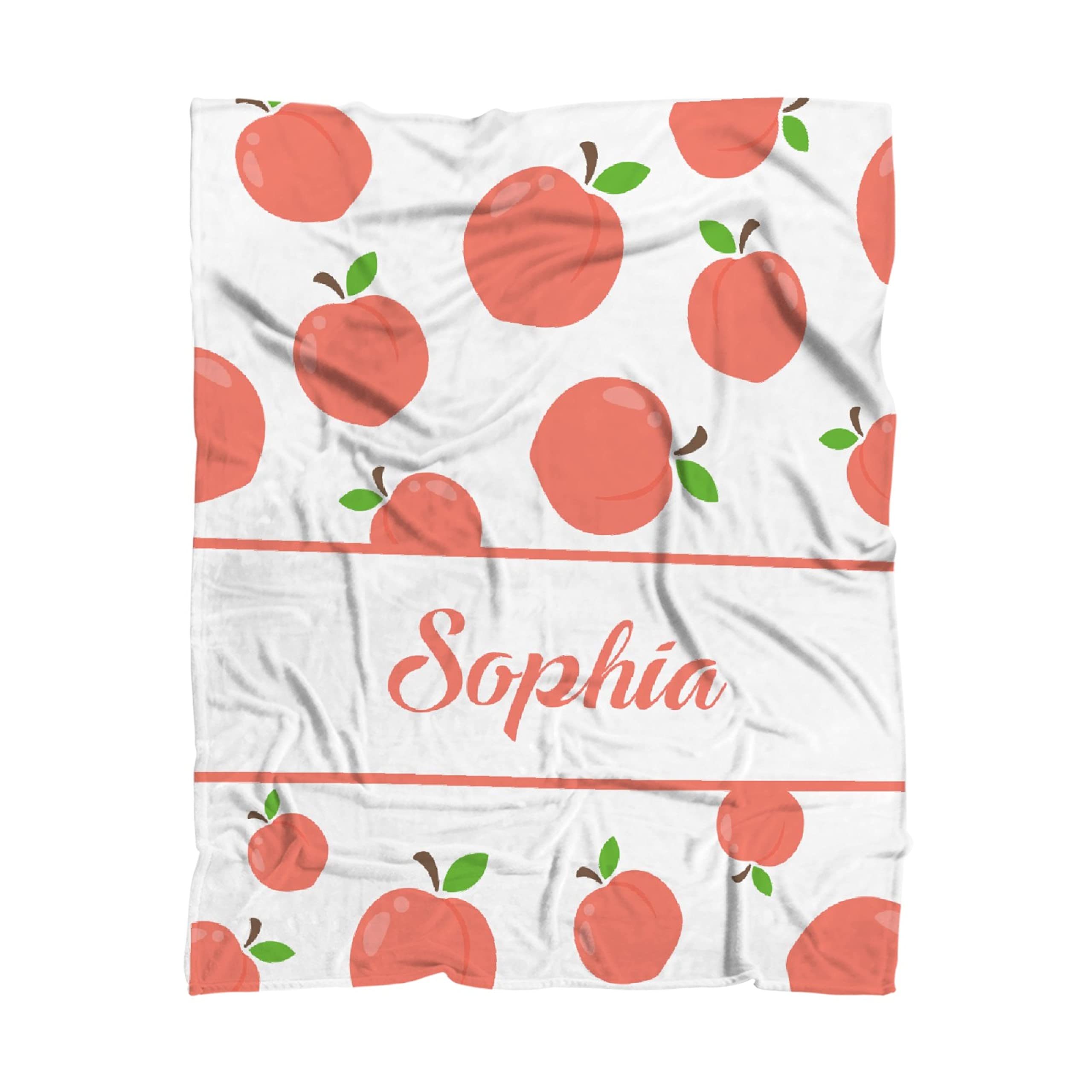 Custom Photo Fleece Blanket - Personalized Peach Throw Blanket with Picture & Text - 30