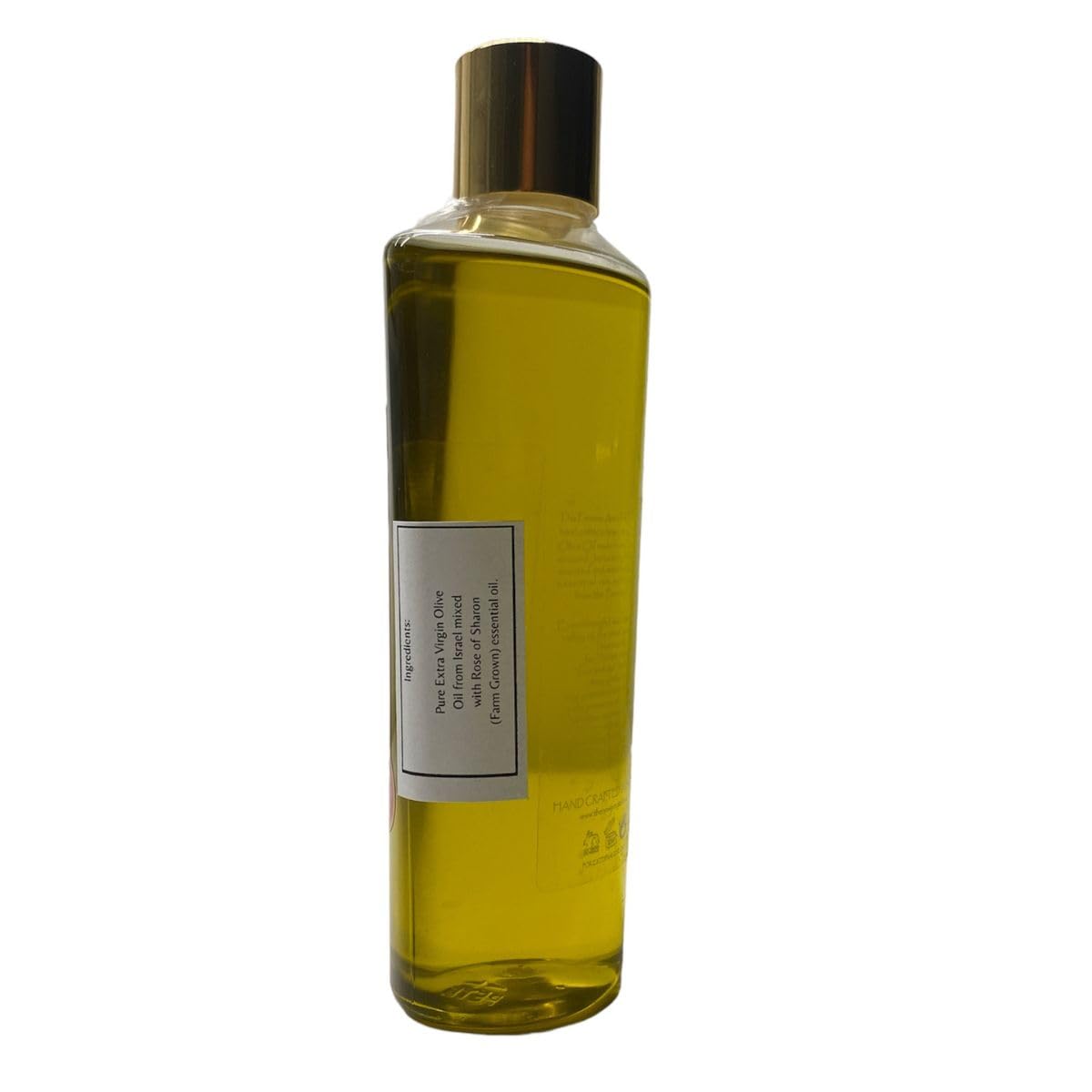 Handcrafted Rose of Sharon Anointing Oil from Holy Land - 100% Pure Extra Virgin Olive Oil & Essential Oils Blend - for Prayer, Worship, Spiritual Ceremonies & Home Blessings - 8.45 Fl Oz Holy Anointing Oil for Christian Faith & Biblical Practices