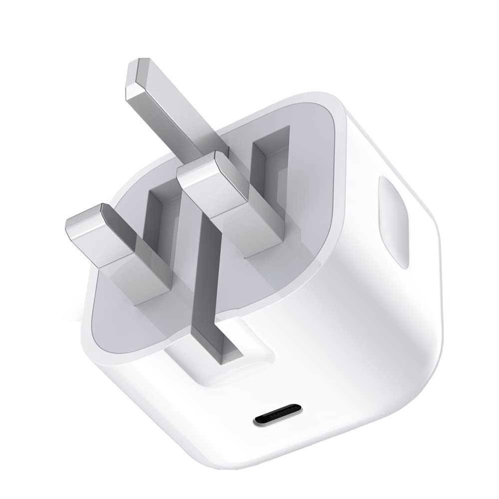 Google Pixel 9A 9 9 Pro 9 Pro XL Fold 8A 8 8 Pro 7A 7 7 Pro Fast Charger - 20W USB C PD Wall Adapter with Foldable UK 3 Pin Plug (White) - Perfect for Home, Office & Travel Charging