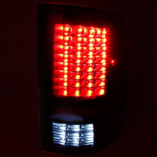 AKKON Black LED Tail Lights Brake Lamps Replacement Pair for 2009-2018 Dodge RAM 1500/2500/3500 - Left & Right Side | Durable & Bright Lighting for Night Driving & Enhanced Safety