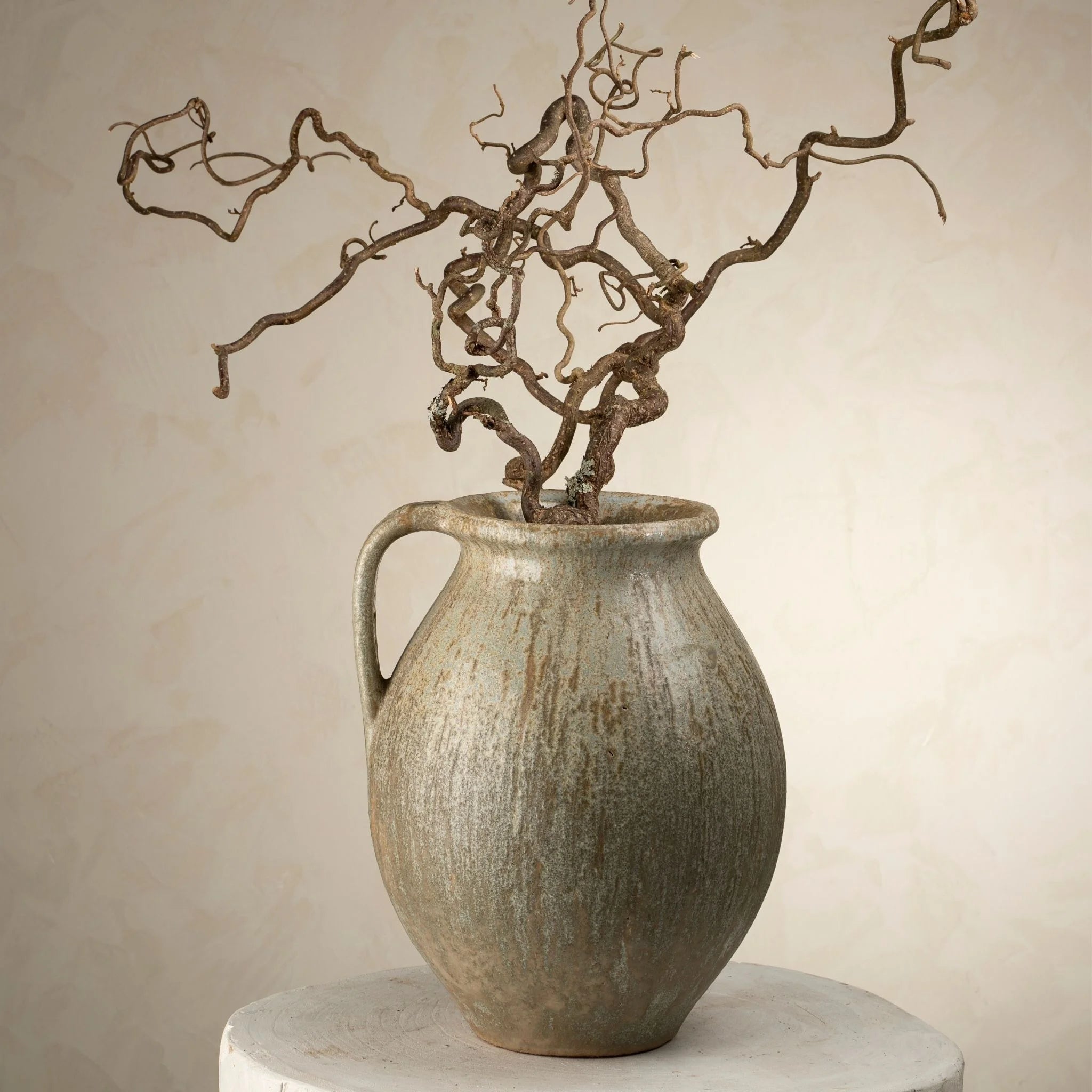 Rhodes Pitcher Vase Large - Handcrafted Ceramic Vase in Reactive Brown Glaze | Perfect for Home Decor, Wedding Centerpieces & Farmhouse Style Interiors