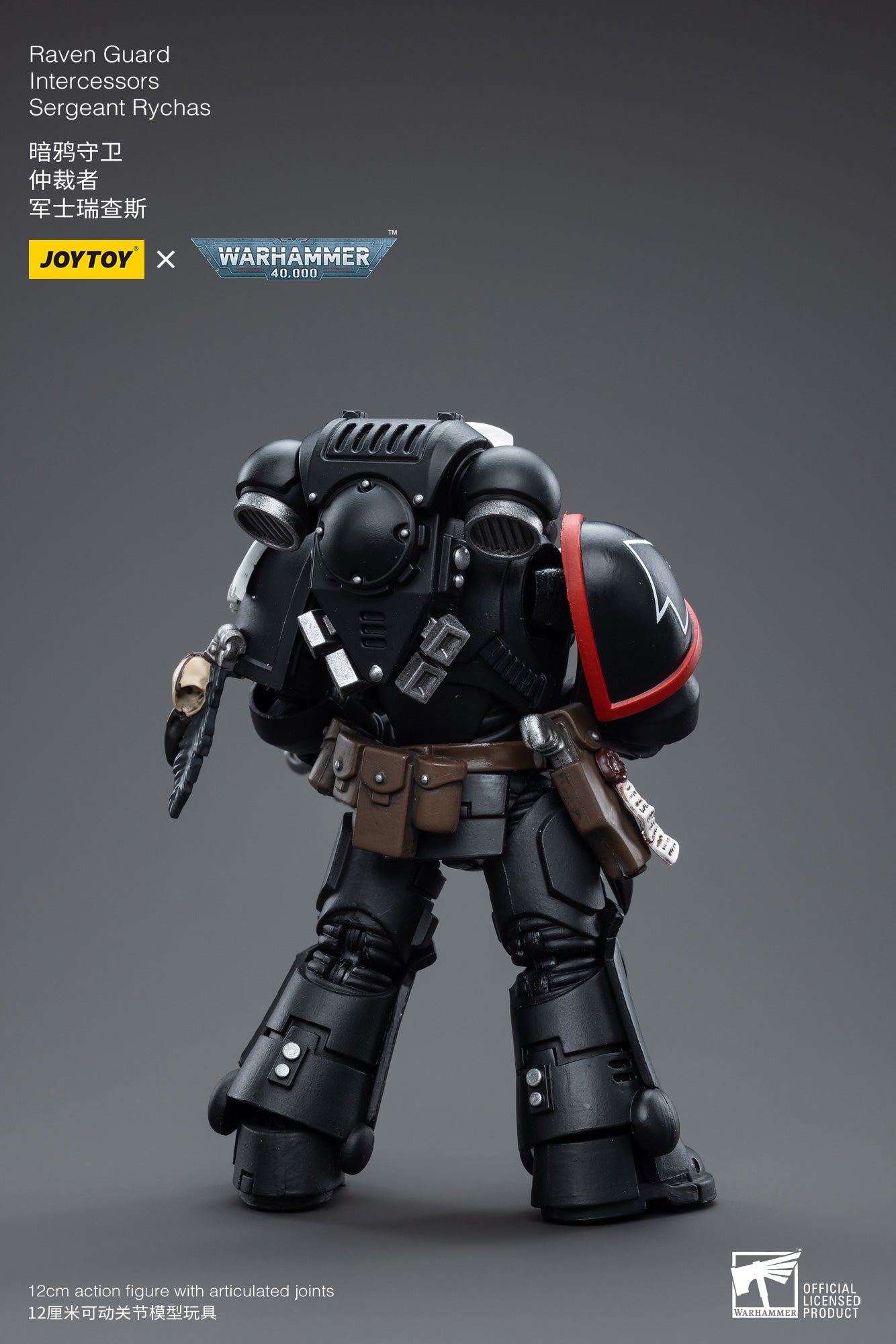 JOYTOY 1/18 Scale Warhammer 40K Raven Guard Intercessors Sergeant Rychas Action Figure - Collectible Miniature for Tabletop Gaming & Display