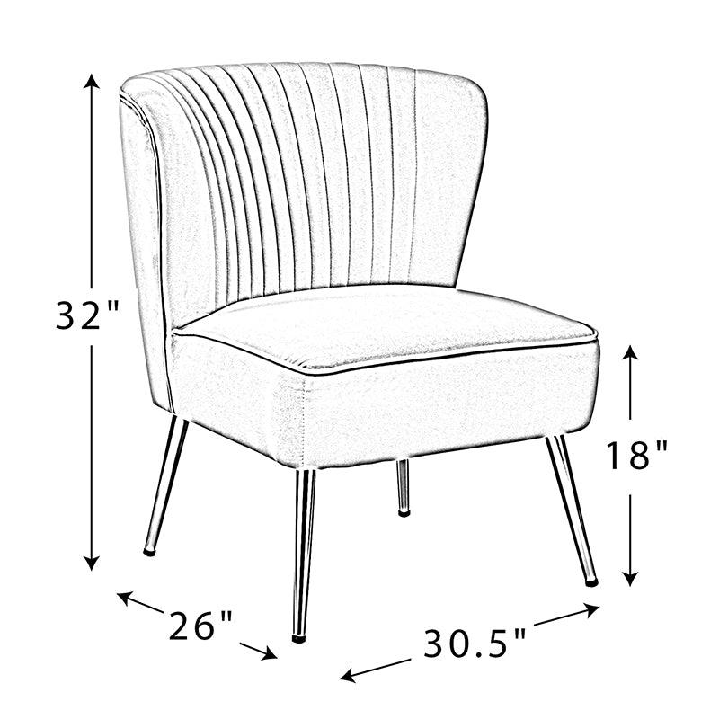 Lola Velvet Side Chair - Modern Upholstered Accent Chair for Living Room, Bedroom & Office - Soft Velvet Fabric with Sturdy Wooden Legs - Perfect for Dining, Lounge & Home Decor