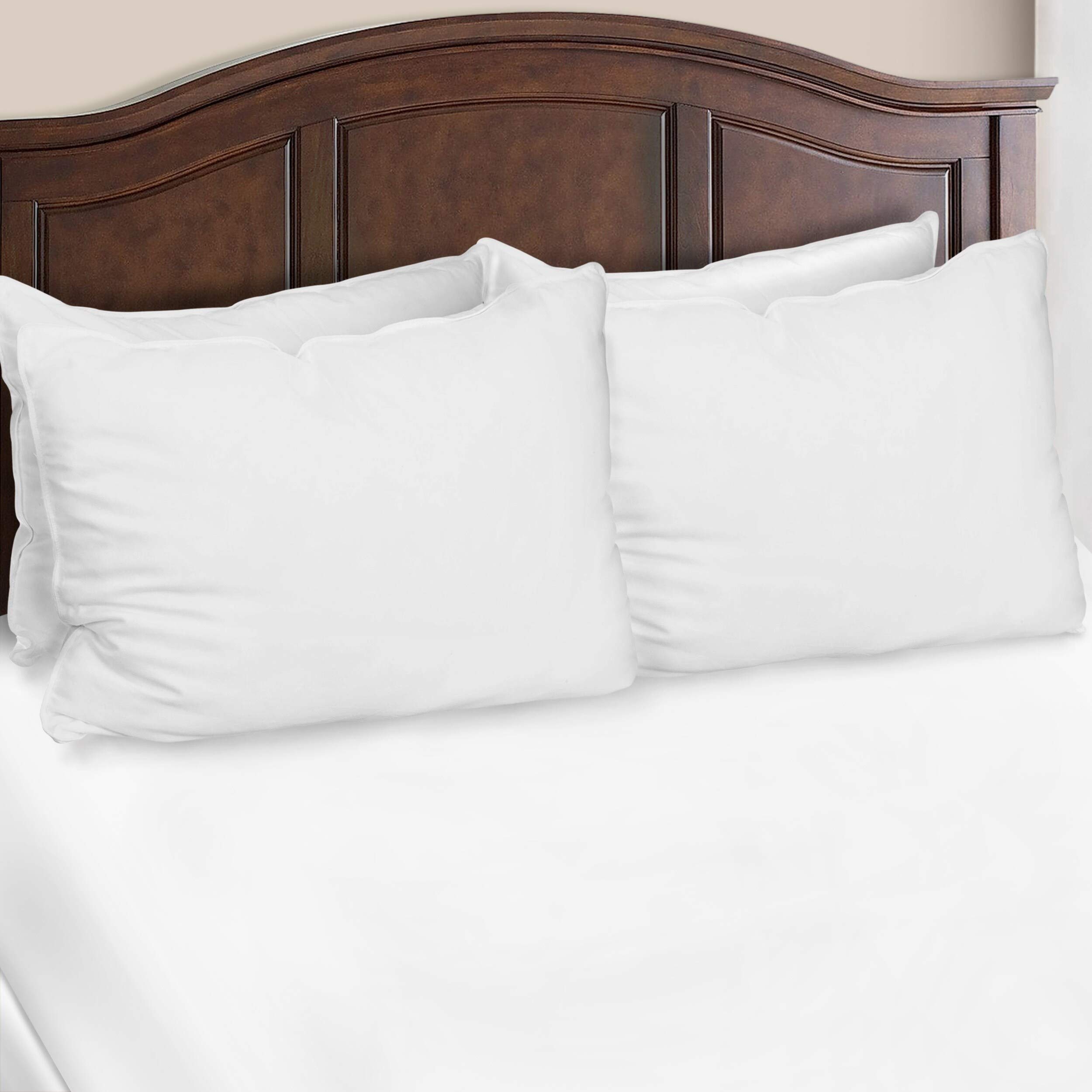 Hypoallergenic Down Alternative Pillows Set of 4 - King Size White Microfiber Bed Pillows for Allergy Relief | Perfect for Side Sleepers, Back Pain Relief & Luxury Hotel-Style Comfort