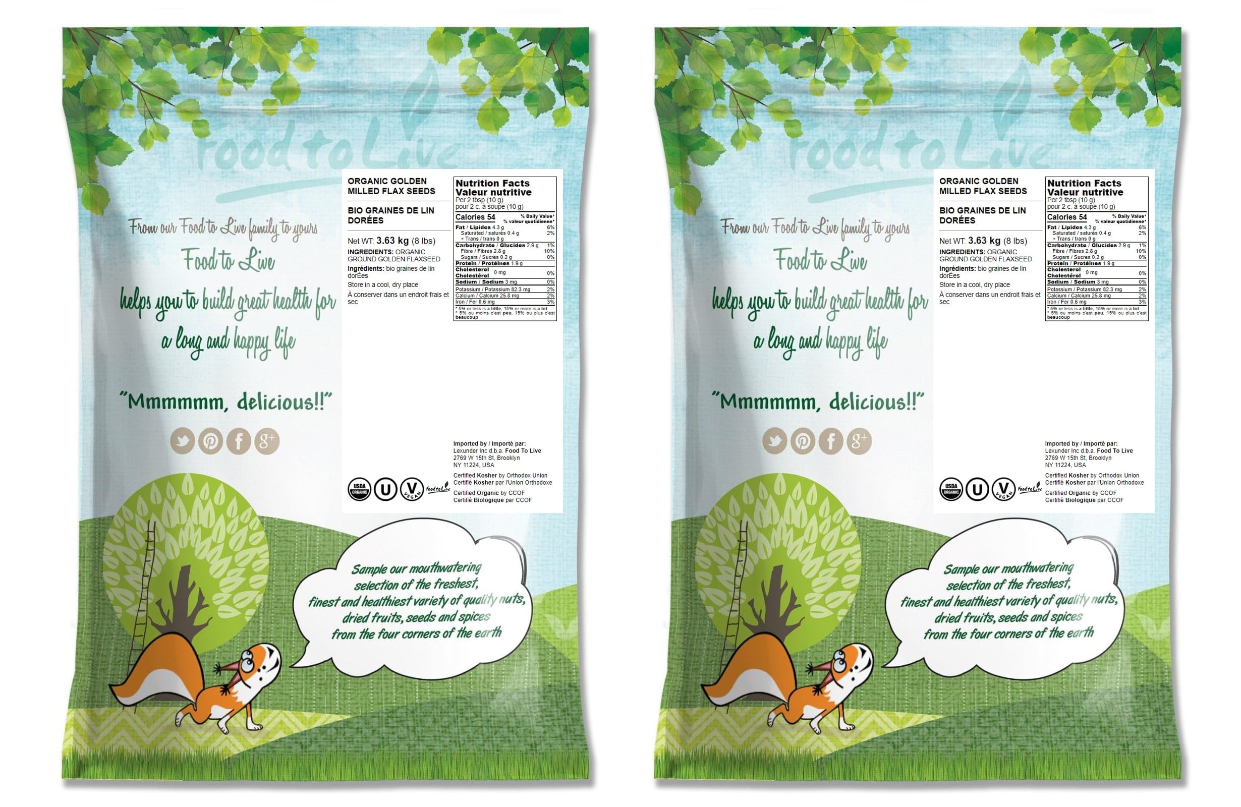 Organic Golden Flaxseed Meal 16 lbs - Cold-Milled Non-GMO Flax Seeds | Raw, Kosher, Vegan Bulk | High in Omega-3 & Fiber | Vegan Egg Substitute | Perfect for Baking Bread, Smoothies & Healthy Recipes