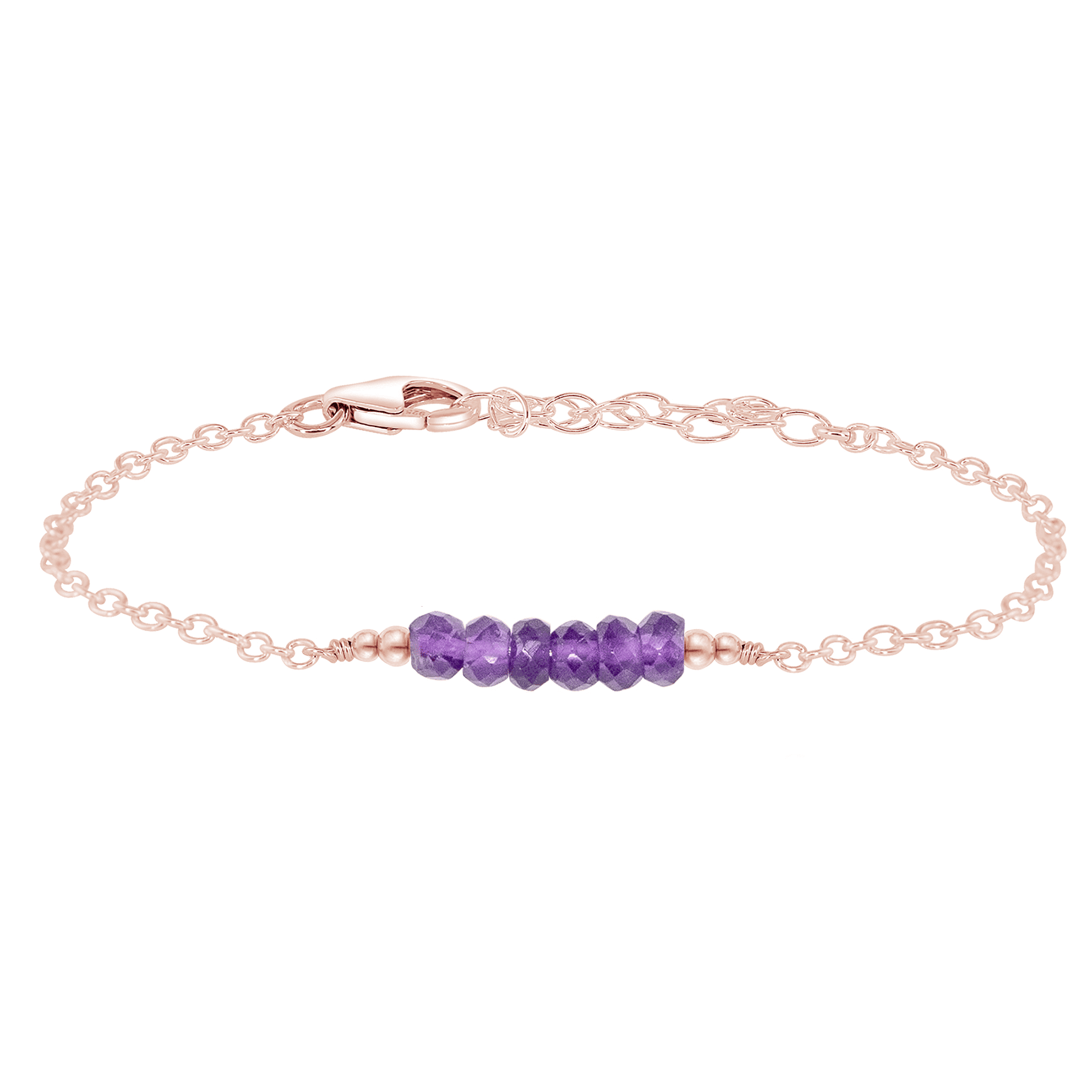 Sparkling Purple Amethyst Gemstone Faceted Bead Bar Bracelet - Elegant Handmade Jewelry for Women | Perfect for Meditation, Yoga & Spiritual Healing