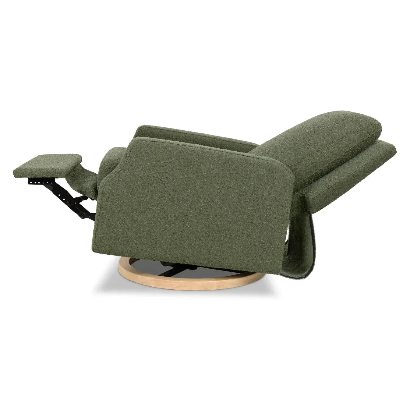 Namesake Crewe Electric Recliner & Swivel Glider Chair - Olive Boucle Fabric with Wood Base | Modern Living Room Furniture for Relaxing & Entertaining