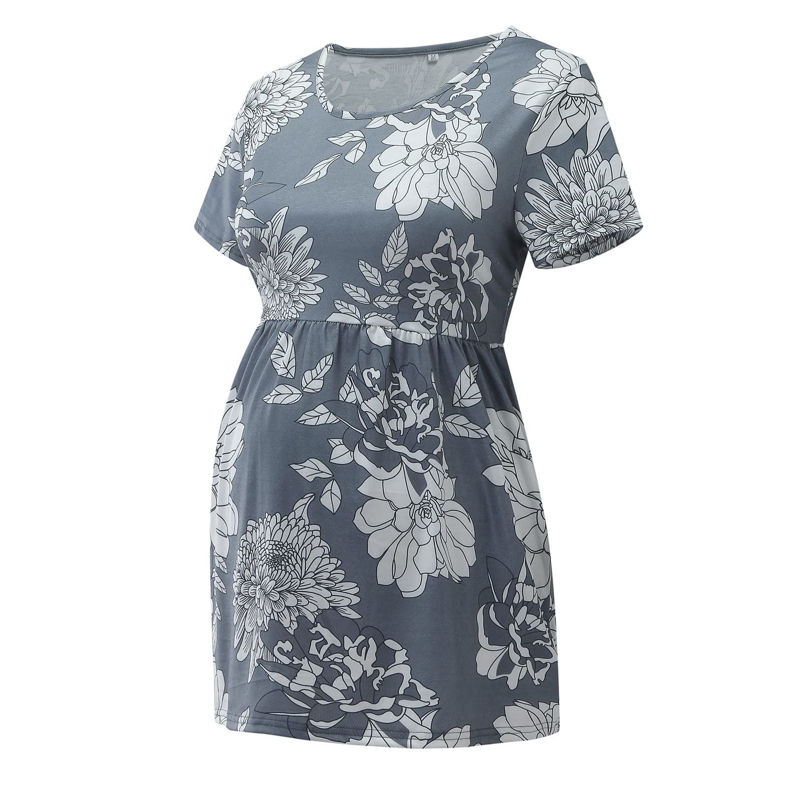 Stylish Fall Maternity Shirts for Women - Long Sleeve Printed Pregnancy Blouses & Tops - Perfect for Work, Dates and Baby Showers