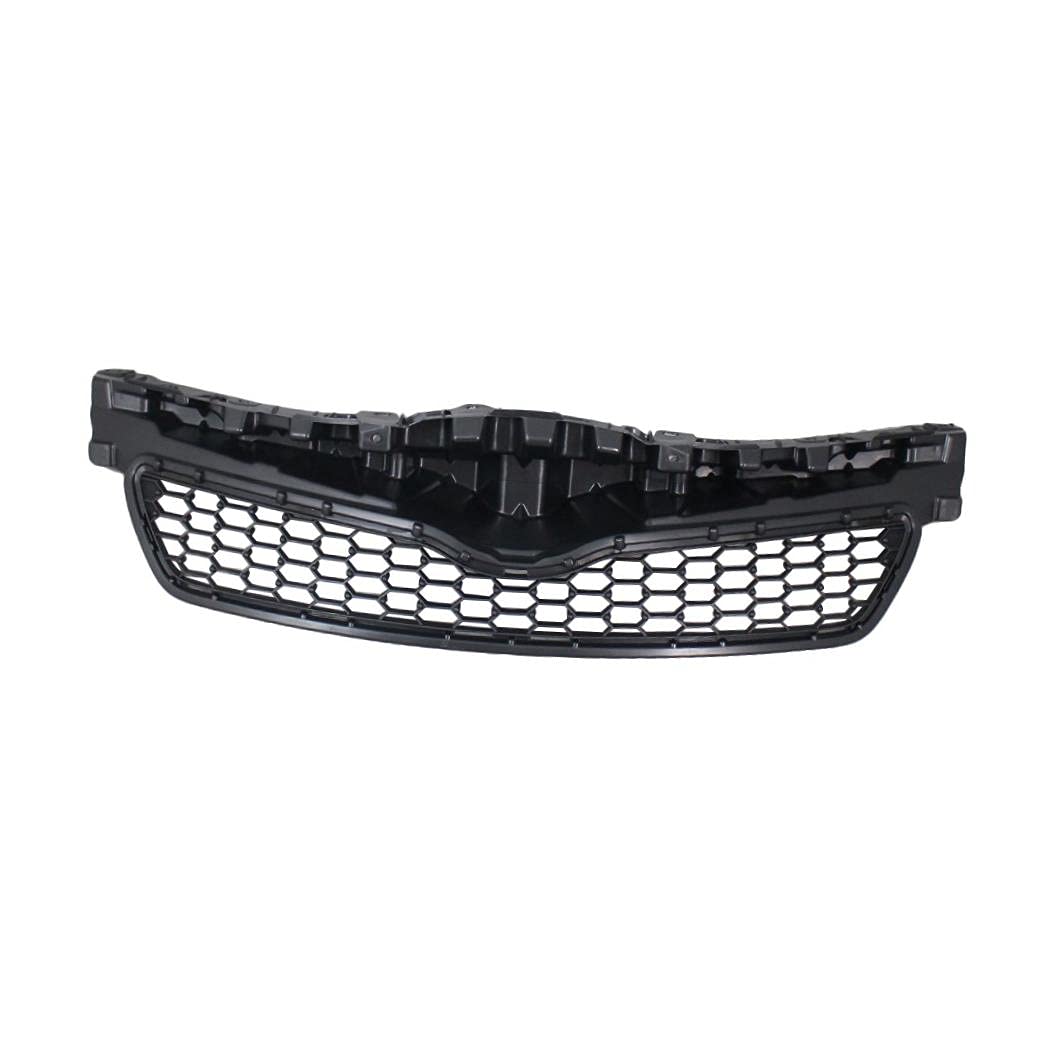 Black Front Grille Grill Assembly with Shell & Insert for 2012-2014 Toyota Yaris Hatchback | Perfect Fit & Stylish Upgrade | Enhance Your Car's Appearance for Daily Commute & Road Trips