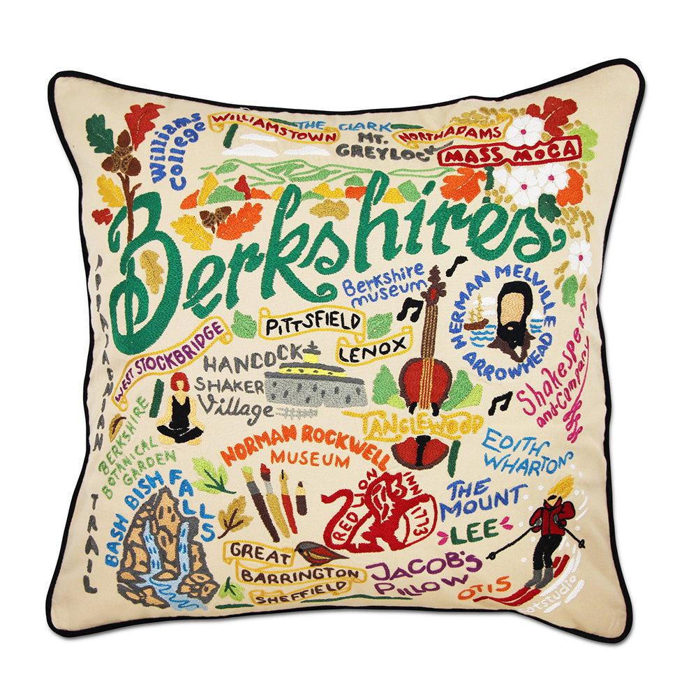 Hand Embroidered Decorative Throw Pillow Covers - Berkshire Inspired Floral Design for Sofa, Bed & Home Decor - Premium Cotton Linen Blend Cushion Case