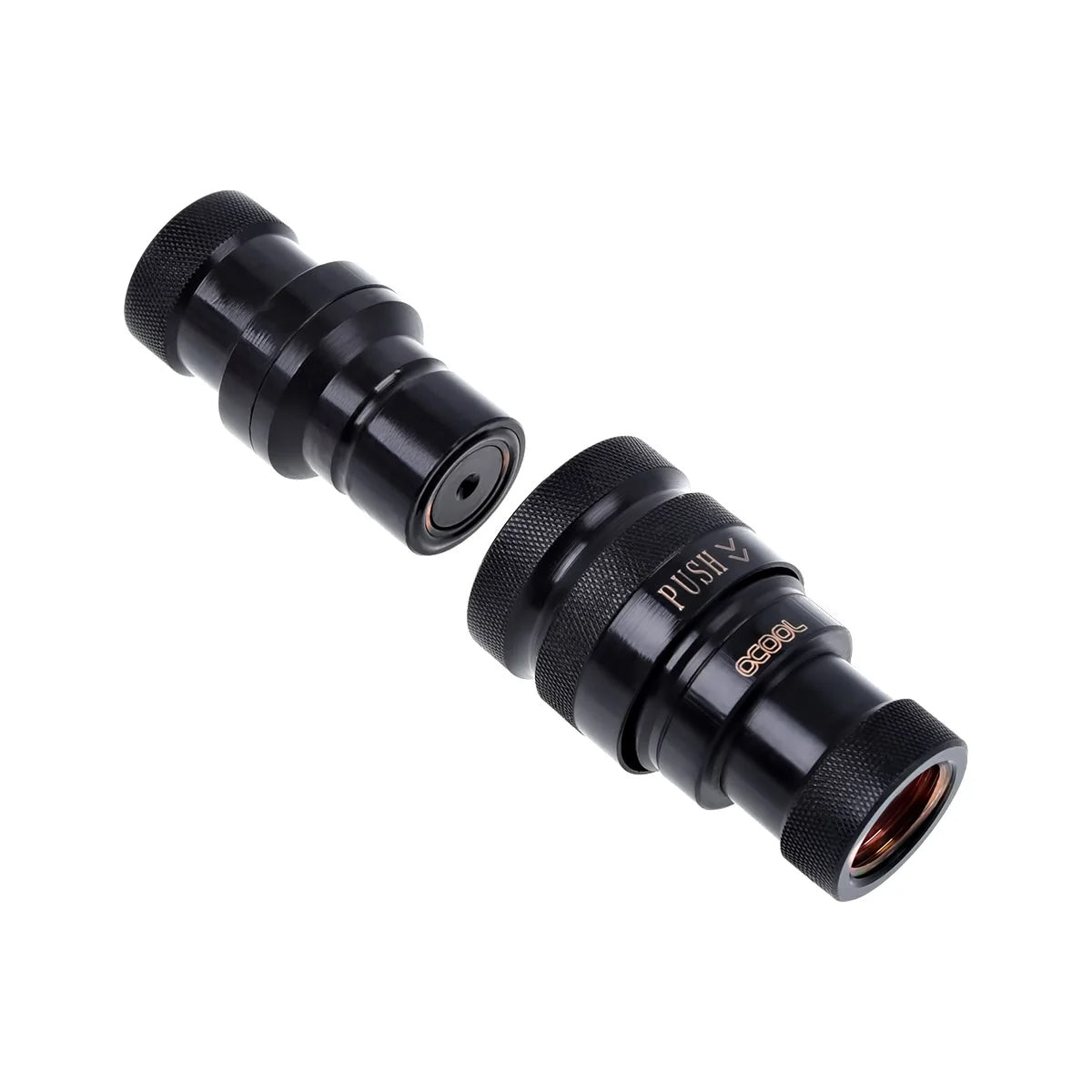 Alphacool Eiszapfen Quick Release Fitting Set - G1/4 Thread Black - High Performance PC Water Cooling Connectors for Custom Liquid Cooling Systems