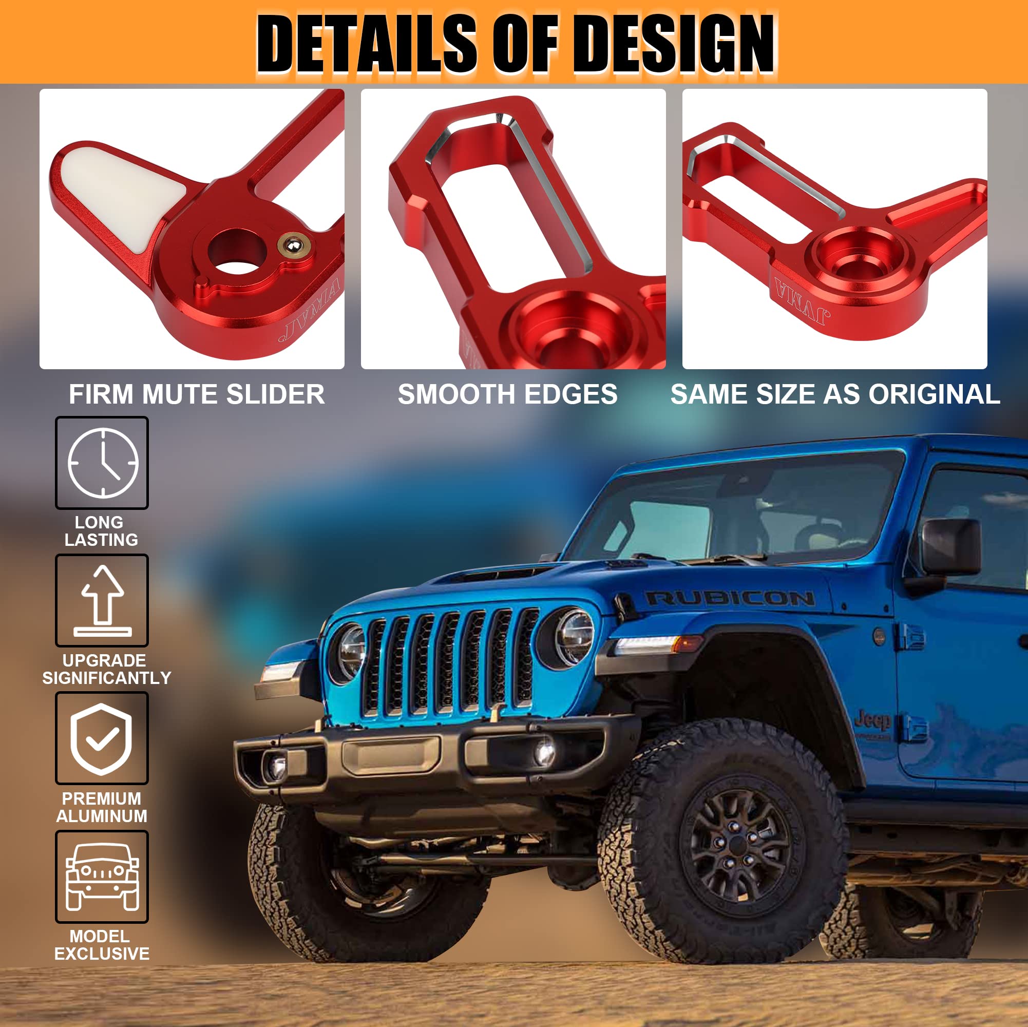 JVMA Freedom Panel Latch Hardtop Roof Removal Handle for Jeep Wrangler JL JLU (2018-2025) & Gladiator JT - 2 Pack Aluminum Blue Interior Accessories | Easy Roof Panel Removal & Off-Road Adventure Upgrade