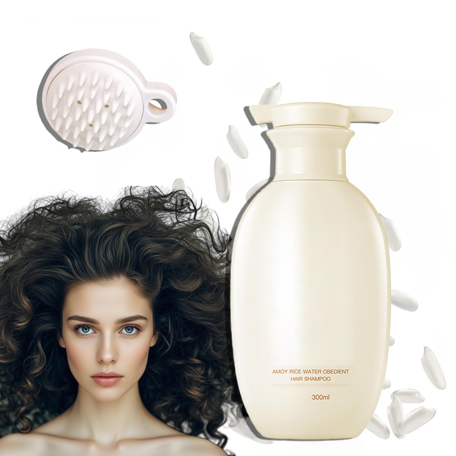 Rice Water Shampoo for Soft & Smooth Hair - 300ml Nourishing Hair Care with Rice Water Extract - Hydrating Shampoo for Women - Perfect for Daily Use & Damaged Hair Repair