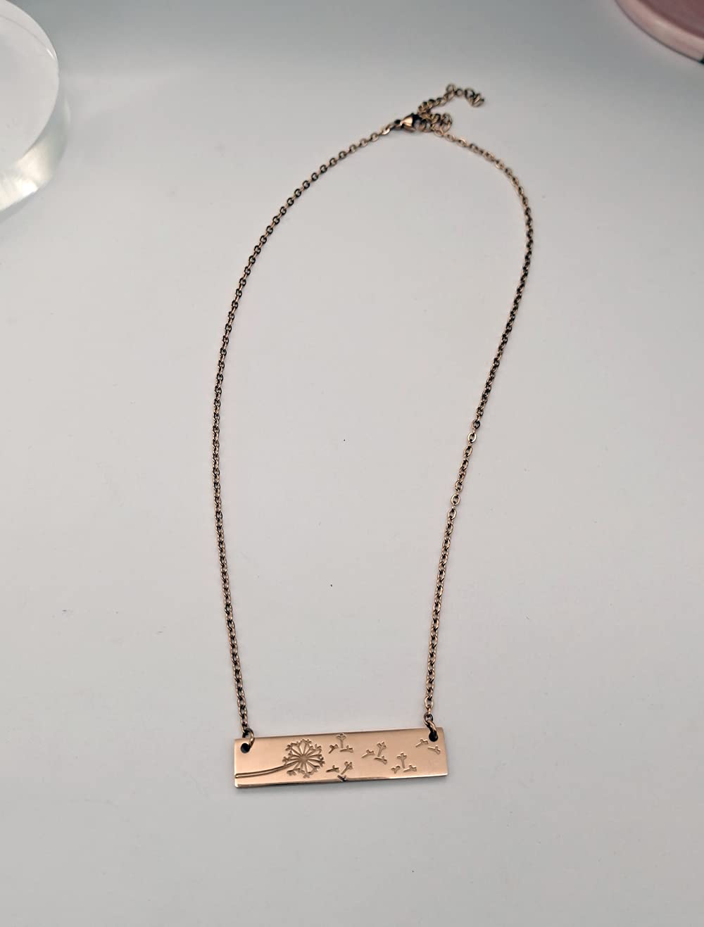 Dandelion Seed Geometric Pendant Necklace - 18 Inch Minimalist Bar Jewelry for Women, Mothers & Daughters | Perfect for Everyday Wear, Gifts & Special Occasions