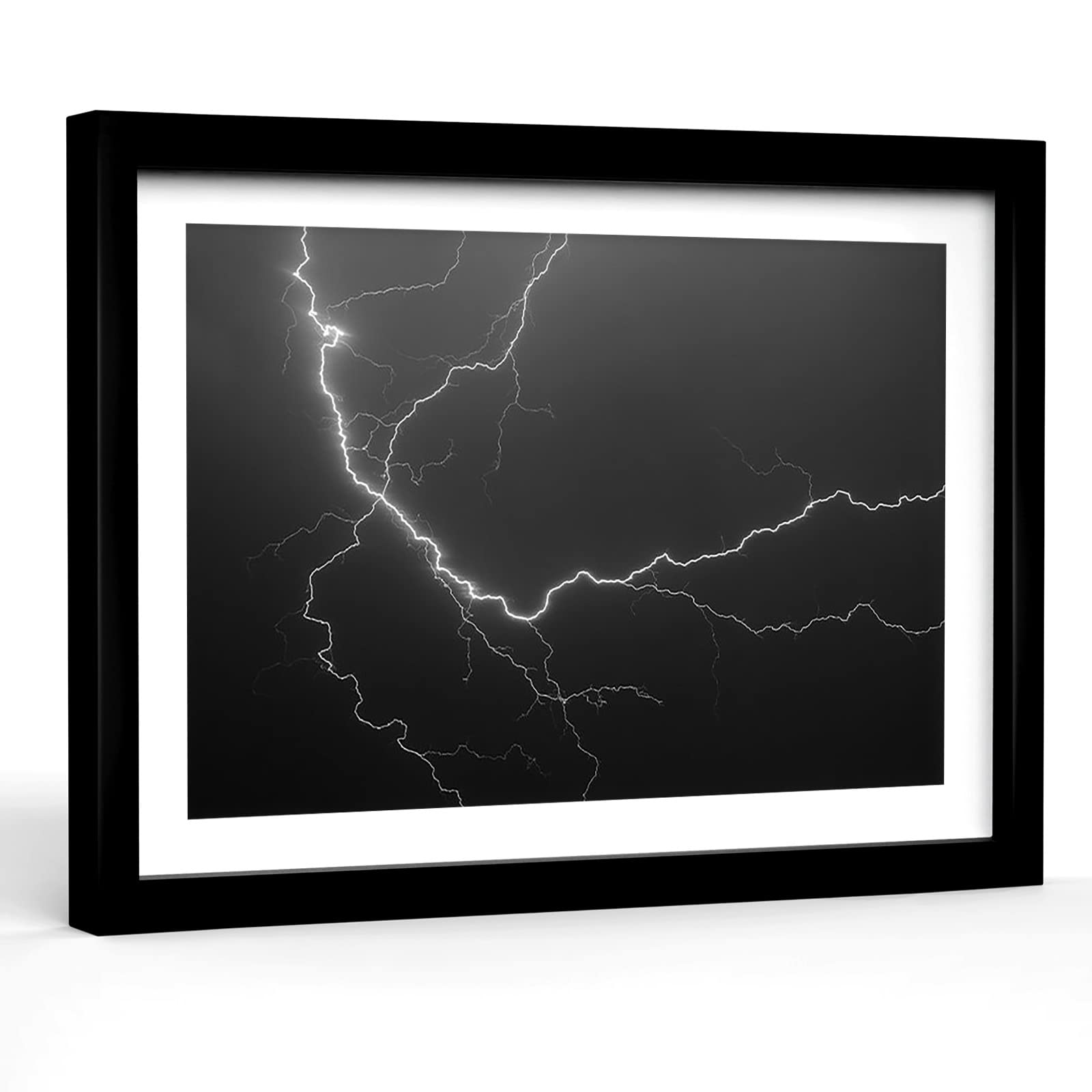 Black and White Abstract Art Canvas Print - 12''x18'' Inch Wood Framed Lightning Quotes Wall Art for Farmhouse Living Room Decor | Modern Home & Office Wall Decor