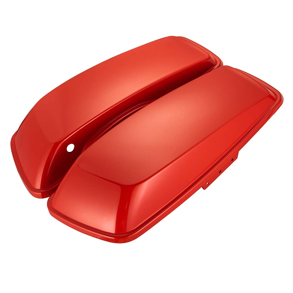 **Moto Onfire Saddlebag Regular Lids for Harley Touring Street Glide Hard Saddlebags (2014-2020) - Extended Bags in Laguna Orange - Perfect for Long Rides & Motorcycle Storage**