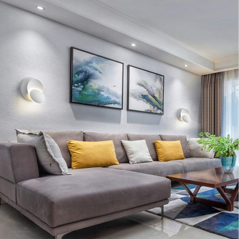 360° Adjustable Modern LED Wall Sconce Light - 6W Warm/White Light Wall Mounted Lamp for Living Room, Bedroom, Hallway - Perfect for Reading, Accent Lighting & Wall Washing