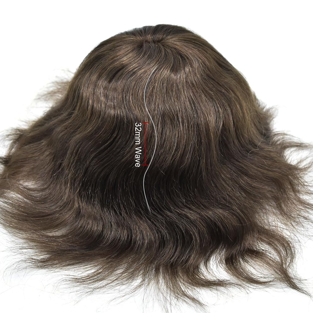 Premium 8x10 Human Hair Toupee for Men - Fine Welded Lace Hair System, 80% Light Density, #2 Darkest Brown - Natural Looking Hair Replacement for Thinning Hair & Baldness (Perfect for Daily Wear, Special Occasions & Confidence Boost)