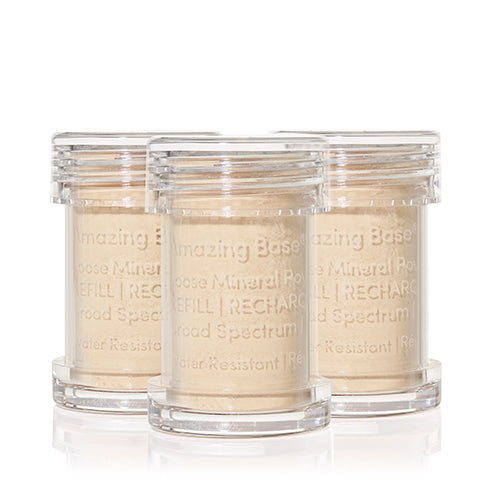 Jane Iredale Amazing Base Refill SPF 20/15 (3 Pack) - Mineral Makeup Foundation for Flawless Coverage | Perfect for Daily Wear & On-The-Go Touch Ups