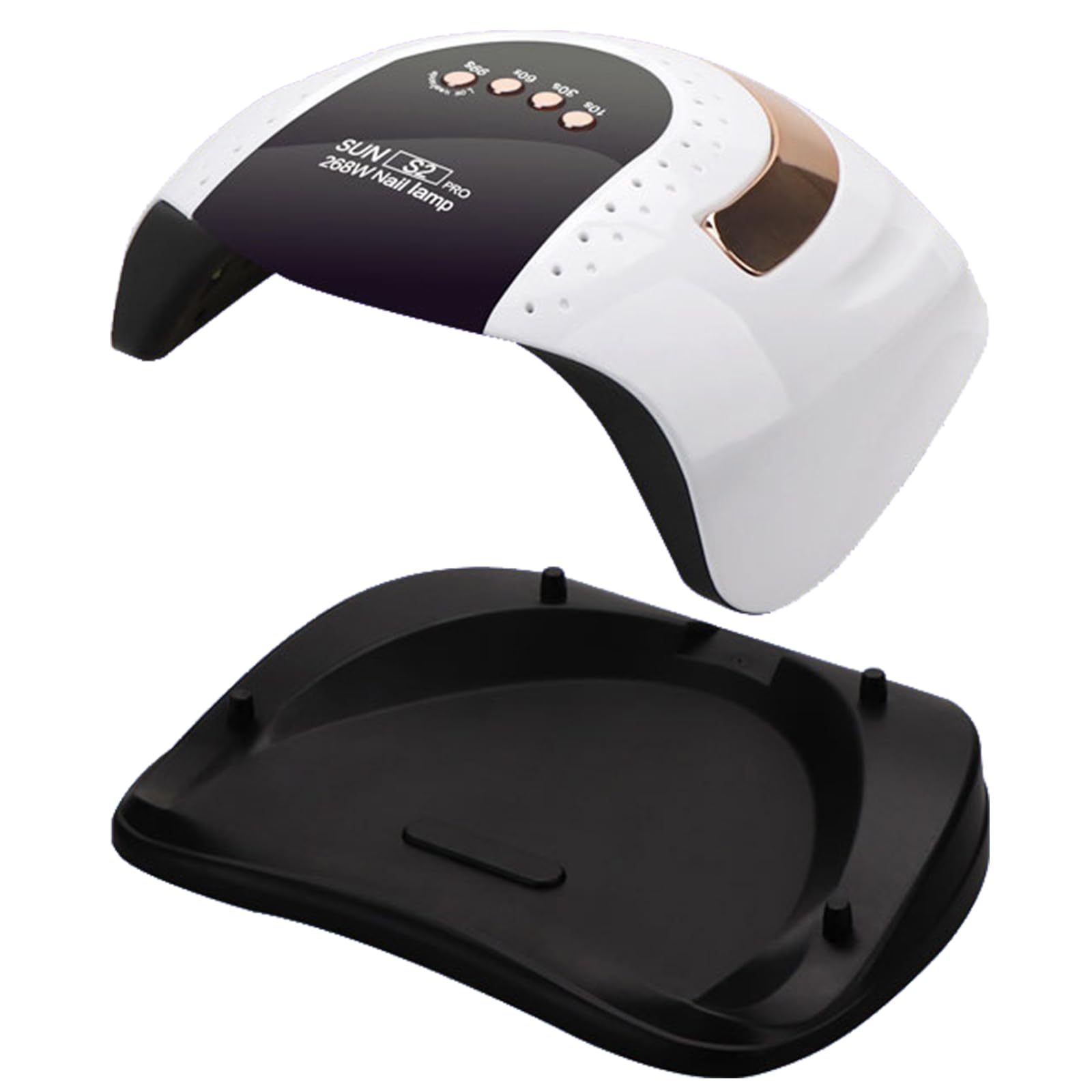 Professional 268W UV LED Nail Lamp with 57 LED Beads - Fast Drying Gel Polish Light with 4 Timer Settings & Auto Sensor - Perfect for Home Manicures, Nail Salons & DIY Nail Art (White)